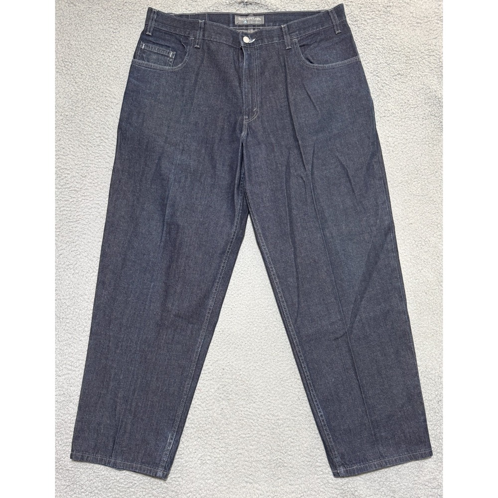 Vintage Made in USA Levis Silvertab Baggy Fit Jeans Pants Mens 38x32 Dark Blue